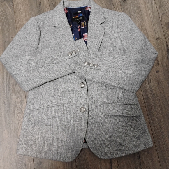 Talbots Aberdeen Wool Blend Herringbone Tweed Blazer 4 - Picture 12 of 16